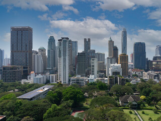 Bangkok city scape with famous landmark down town 
