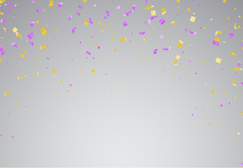 Colorful bright confetti isolated on background. Festive vector illustration with place for text