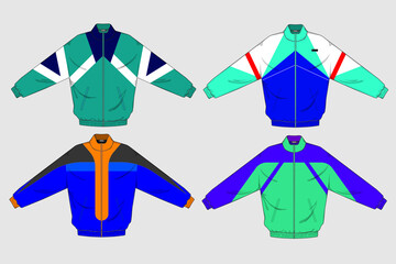 retro vintage windbreaker hoodie jacket template © Ronillo