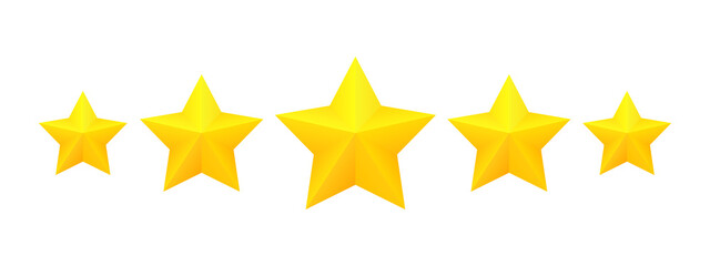 Five stars customer product rating review flat icon for apps and websites