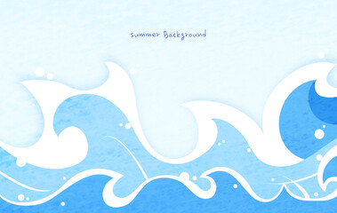 Cool Summer Line Background Illustration 
