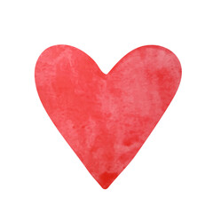 Vector illustration of a hand drawn watercolor heart isolated on a white background.