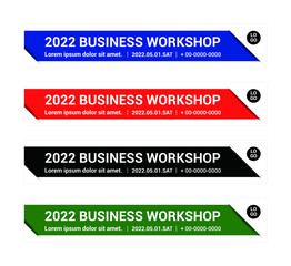 Business, corporate, lecture, event banner graphic design set.