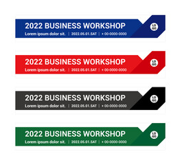 Business, corporate, lecture, event banner graphic design set.