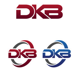 Modern 3 Letters Initial logo Vector Swoosh Red Blue DKB
