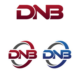 Modern 3 Letters Initial logo Vector Swoosh Red Blue DNB