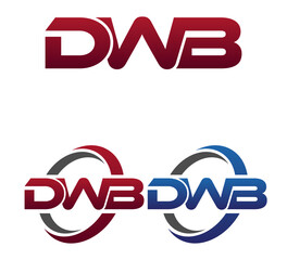 Fototapeta premium Modern 3 Letters Initial logo Vector Swoosh Red Blue DWB