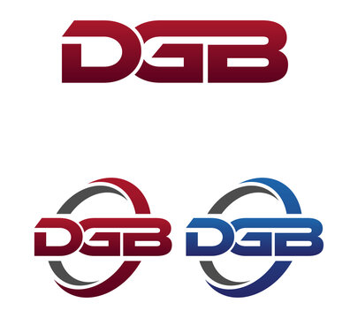 Modern 3 Letters Initial logo Vector Swoosh Red Blue DGB