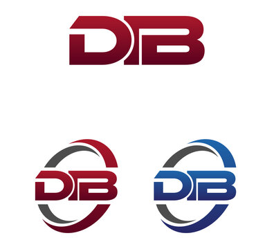 Modern 3 Letters Initial logo Vector Swoosh Red Blue DIB
