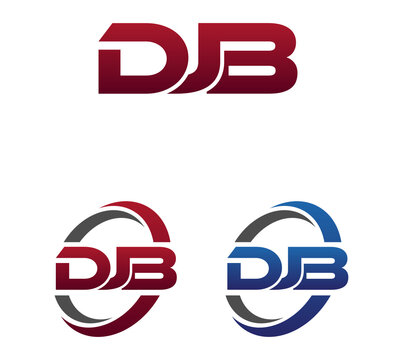 Modern 3 Letters Initial logo Vector Swoosh Red Blue DJB
