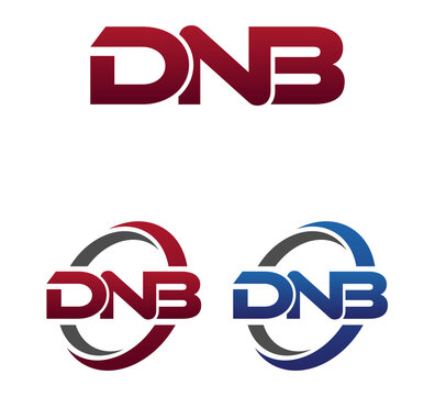 Modern 3 Letters Initial logo Vector Swoosh Red Blue DNB