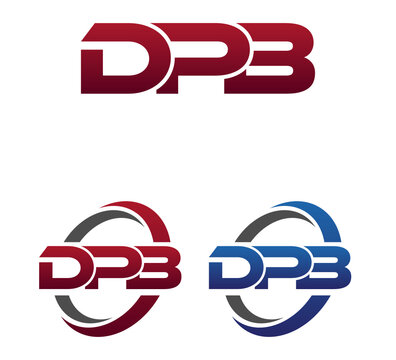 Modern 3 Letters Initial logo Vector Swoosh Red Blue DPB