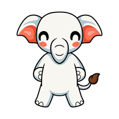 Cute little elephant cartoon standing