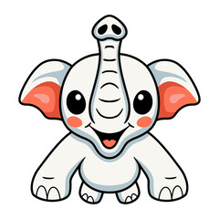 Obraz premium Cute little elephant cartoon jumping