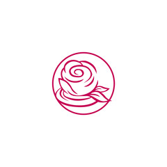 Pink Rose Icon for Elegant and Feminine Branding