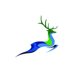 Jumping Deer Icon for Dynamic and Nature Inspired Branding