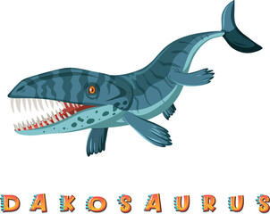 Dinosaur wordcard for dakosaurus