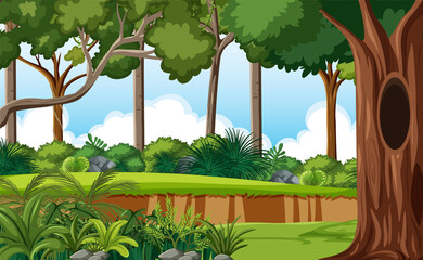 Prehistoric forest scene background