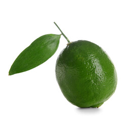 Fresh juicy lime on white background