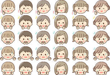 子供のいろいろな表情アイコンセット2