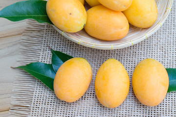 Naklejka na ściany i meble Plum mango, or Marian plum fruit