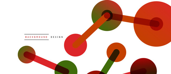 Line points connections geometric abstract background. Circles connected by lines. Trendy techno business template for wallpaper, banner, background or landing