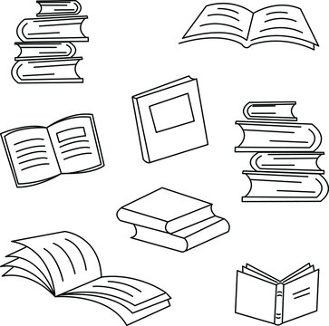 set of books for children's coloring books, children's books. eps vector image.