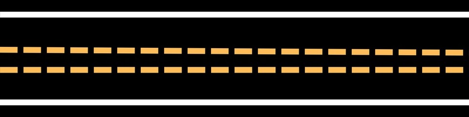 Highway road line with yellow stripe in the middle, illustration