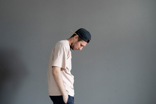 Hunchbacked person with wrong bad posture, back bones pain and problems