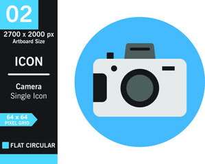 Illustration vector graphic of Camera icon with flat design, colored icon illustration, flat colored flat, single icon. EPS10 format file