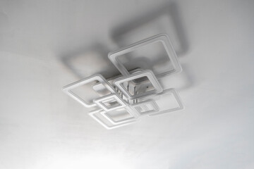 LED light lamp on the white ceil, modern interior design