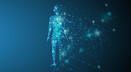 molecule body concept of the human DNA vector chemistry science illustration