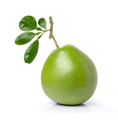 Pomelo fruit isolated on white background with clipping path.