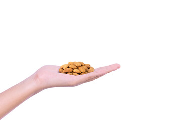 handful of almonds - obrazy, fototapety, plakaty