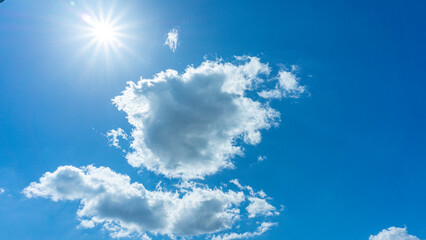 Fototapeta na wymiar Refreshing blue sky and cloud background material_new_11