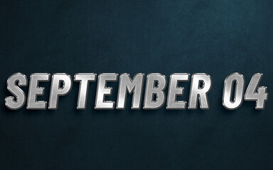 SEPTEMBER IN SILVER HIGH RELIEF LETTERS ON DARK BACKGROUND