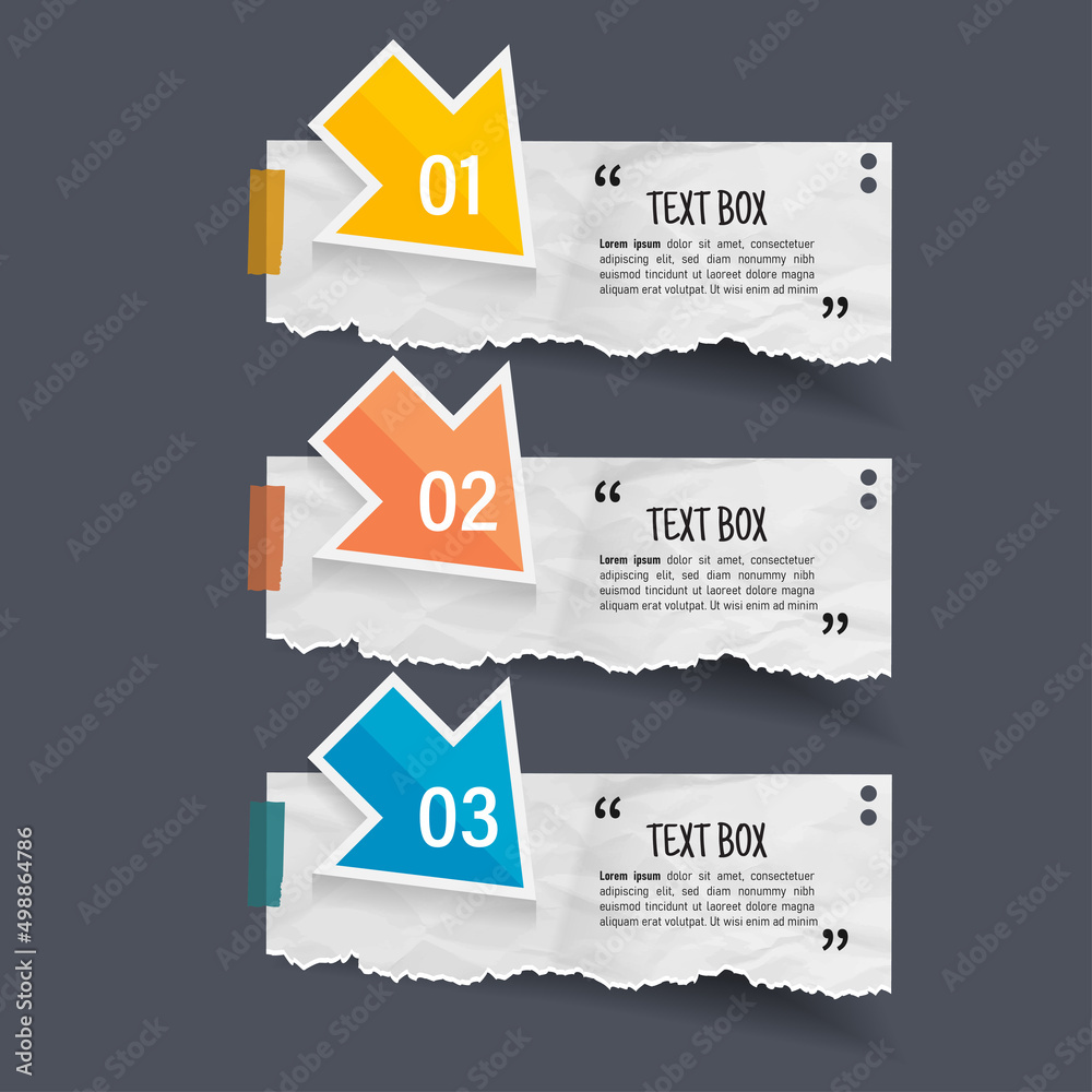 Poster Text box design with note papers mockups.	
