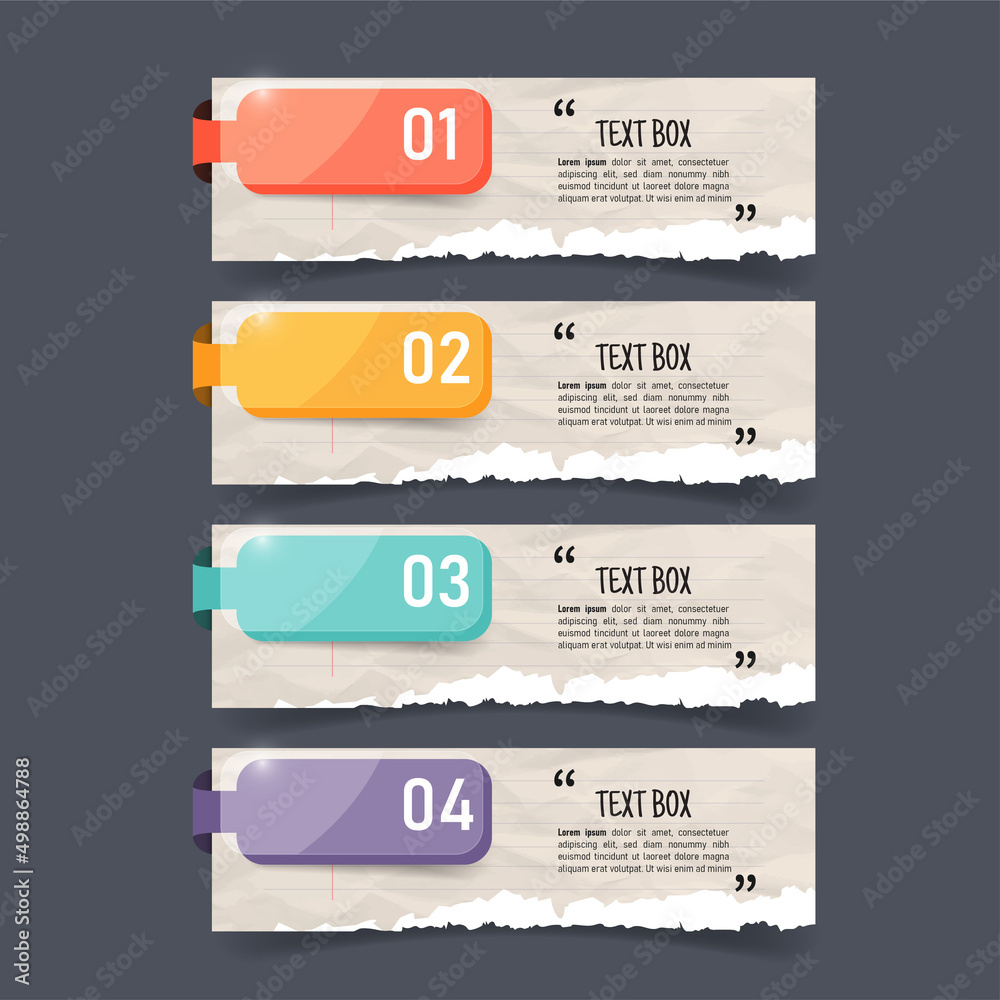 Poster Text box design with note papers mockups.	
