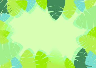 Fototapeta na wymiar leaf background image Use leaf shapes to assemble and use a green crate background.