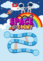 Fototapeta premium Game template with space theme background