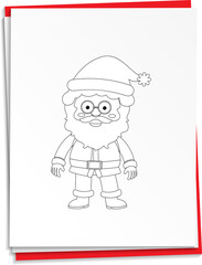 Hand drawn Santa on paper
