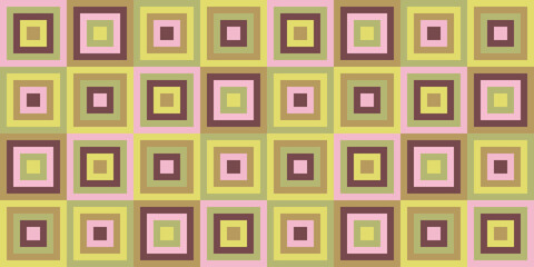Abstract background with yellow and pink squares in the style of ceramic tiles
