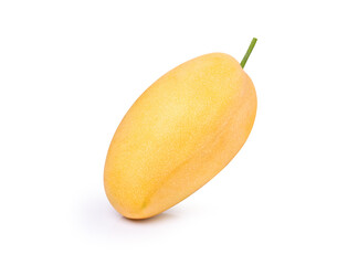 Ripe yellow mango isolated on white background.