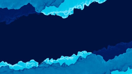 Obraz premium Monochrome dark blue alcohol ink contrast smoke texture background with contrast bright elements, smoke texture, free copy space, fluid hand drawn art, wallpaper for print, unique liquid decoration