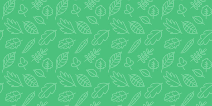 Green background with white contoured leaves drawn by hand