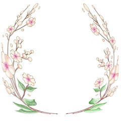 Frame with geometric bouquets for a wedding.