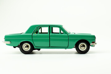 Retro car model, isolated. Soviet and Russian car..