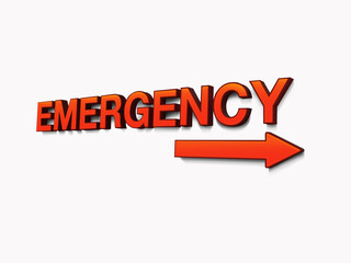 Emergency sign, accident, isolated on white.