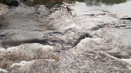 The motion blur image of water in river