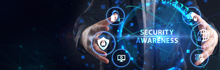 Cyber security data protection business technology privacy concept. Young businessman  select the...
